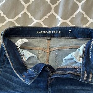 American Eagle Hi-Rise Artist Flare dark denim stretch jeans